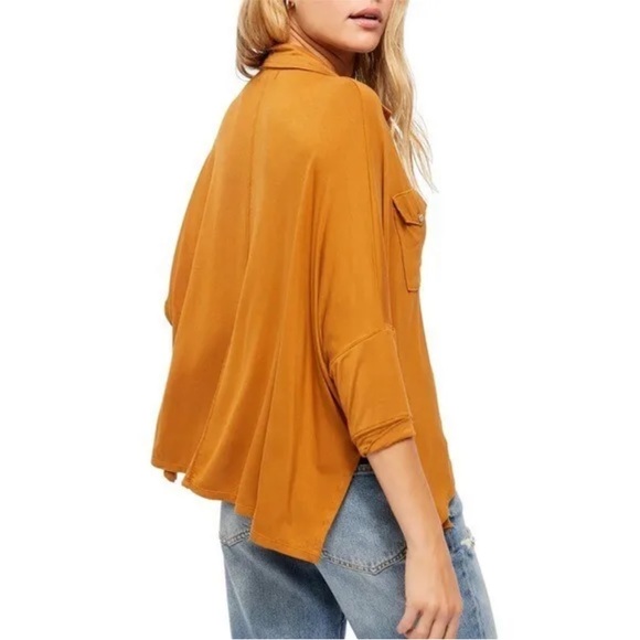 We The Free Andy Oversized Slouchy Blouse Button Down Size M - Picture 5 of 6